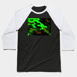 Bats In Flight Green Baseball T-Shirt